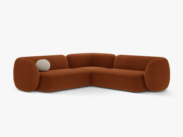 Symmetrical Corner Sofa with Curved Design & Soft Comfort W252