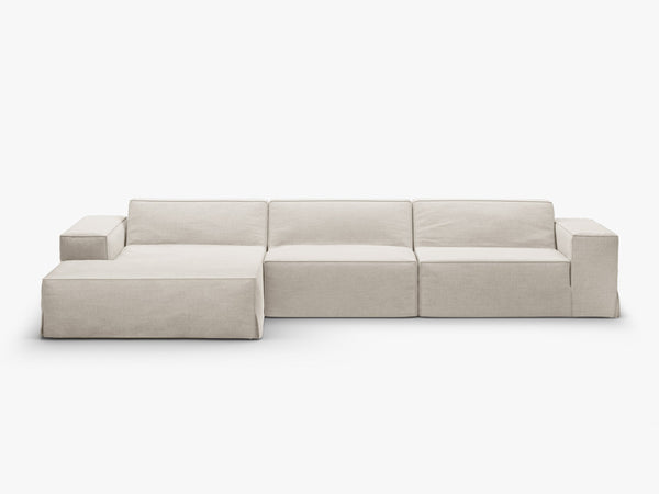 Corner Sofa Cover Set – Removable Linen-Effect Slipcovers for Modular Couch W284