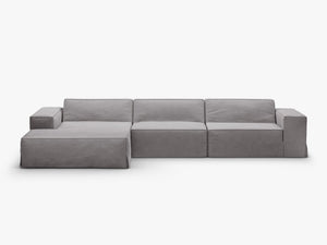 Corner Sofa Cover Set – Removable Linen-Effect Slipcovers for Modular Couch W284