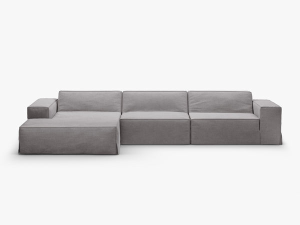 Corner Sofa Cover Set – Removable Linen-Effect Slipcovers for Modular Couch W284