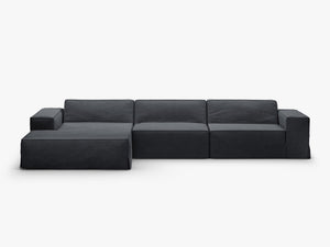 Corner Sofa Cover Set – Removable Linen-Effect Slipcovers for Modular Couch W284