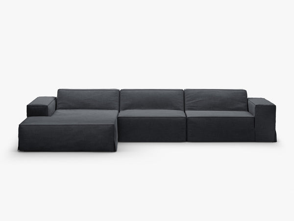 Corner Sofa Cover Set – Removable Linen-Effect Slipcovers for Modular Couch W284