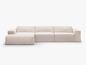 Corner Sofa Cover Set – Removable Linen-Effect Slipcovers for Modular Couch W284