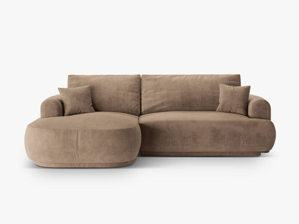 Modern Corner Sofa Bed – Retro Style Convertible L-Shape with Storage W271