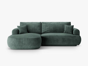 Modern Corner Sofa Bed – Retro Style Convertible L-Shape with Storage W271