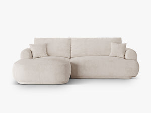 Modern Corner Sofa Bed – Retro Style Convertible L-Shape with Storage W271