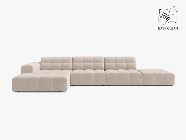 Large Corner Sofa with Deep Seating & Tufted Design W348