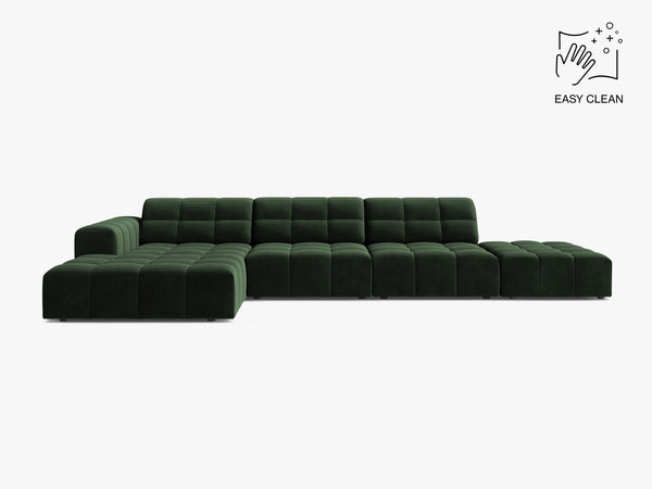 Large Corner Sofa with Deep Seating & Tufted Design W348
