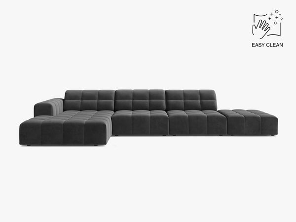 Large Corner Sofa with Deep Seating & Tufted Design W348