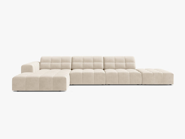 Large Corner Sofa with Deep Seating & Tufted Design W348
