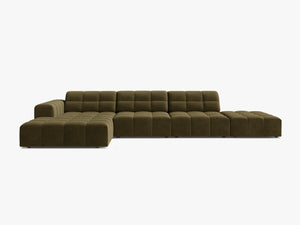 Large Corner Sofa with Deep Seating & Tufted Design W348