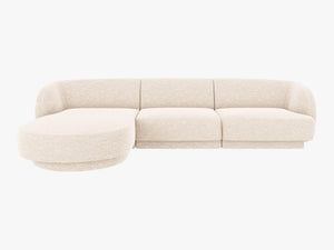 Modular Corner Sofa with Rounded Design & Adjustable Layout W255