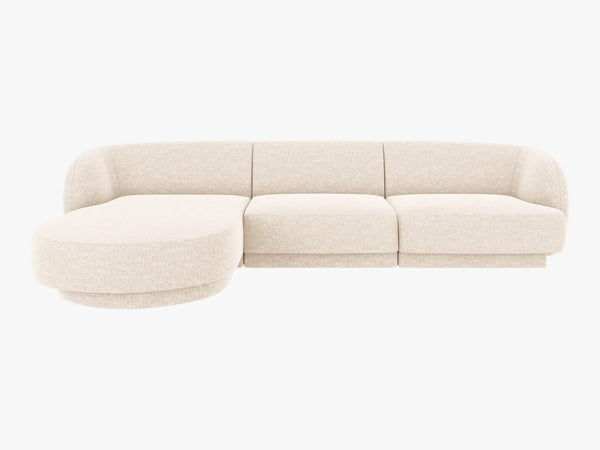 Modular Corner Sofa with Rounded Design & Adjustable Layout W255