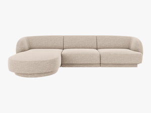 Modular Corner Sofa with Rounded Design & Adjustable Layout W255