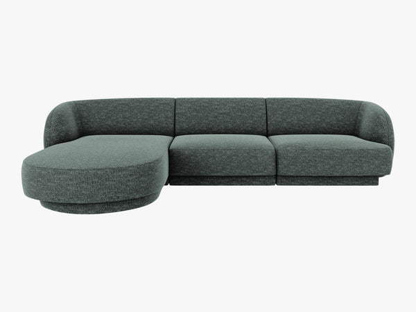 Modular Corner Sofa with Rounded Design & Adjustable Layout W255