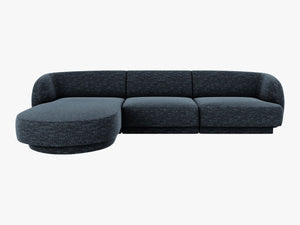 Modular Corner Sofa with Rounded Design & Adjustable Layout W255