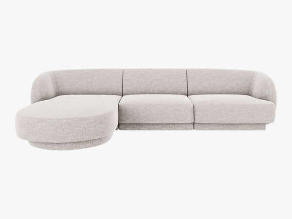 Modular Corner Sofa with Rounded Design & Adjustable Layout W255
