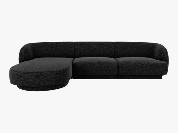 Modular Corner Sofa with Rounded Design & Adjustable Layout W255