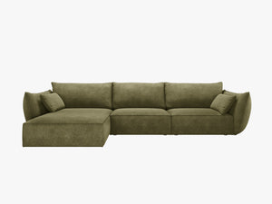 Large Corner Sofa with Deep Seating & Modern Cubic Design W308