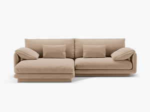 Corner Sofa with Adjustable Armrests & Modern Floating Design W250