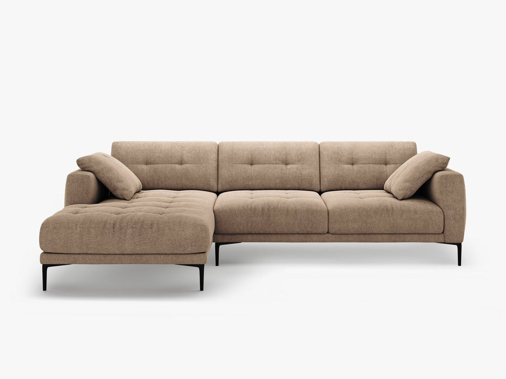 Modern Corner Sofa – Deep Seating L-Shape Couch with Sleek Metal Legs W291