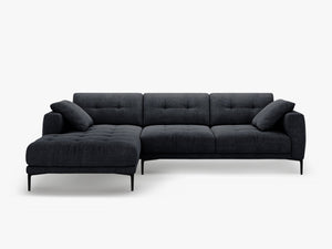 Modern Corner Sofa – Deep Seating L-Shape Couch with Sleek Metal Legs W291