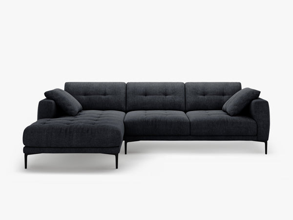 Modern Corner Sofa – Deep Seating L-Shape Couch with Sleek Metal Legs W291