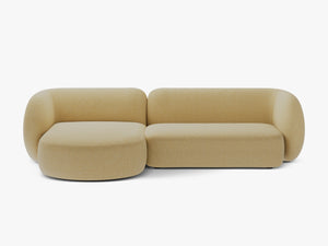 Corner Sofa with Chaise Lounge & Modern Curved Design W285