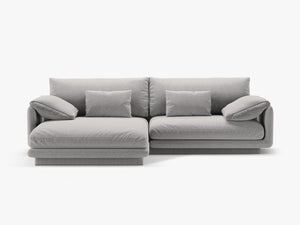 Corner Sofa with Adjustable Armrests & Modern Floating Design W250