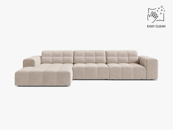 Corner Sofa with Deep Seating & Tufted Modern Design W294