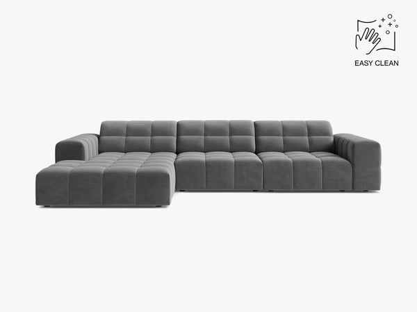 Corner Sofa with Deep Seating & Tufted Modern Design W294