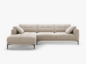 Modern Corner Sofa – Deep Seating L-Shape Couch with Sleek Metal Legs W291