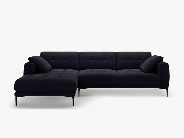 Modern Corner Sofa – Deep Seating L-Shape Couch with Sleek Metal Legs W291
