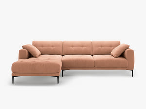 Modern Corner Sofa – Deep Seating L-Shape Couch with Sleek Metal Legs W291