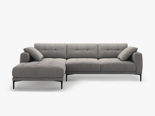 Modern Corner Sofa – Deep Seating L-Shape Couch with Sleek Metal Legs W291