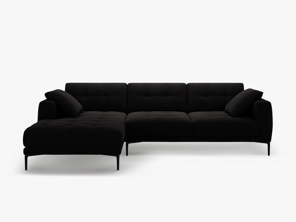 Modern Corner Sofa – Deep Seating L-Shape Couch with Sleek Metal Legs W291