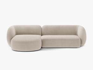 Corner Sofa with Chaise Lounge & Modern Curved Design W285