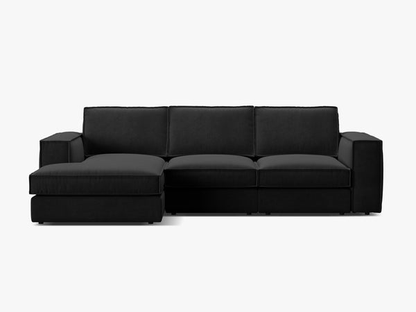 Modern Corner Sofa – L-Shaped Deep Seating Couch with Cushions W284