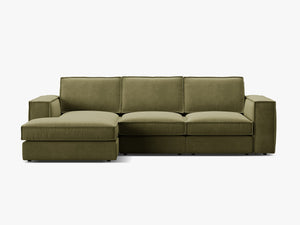 Modern Corner Sofa – L-Shaped Deep Seating Couch with Cushions W284