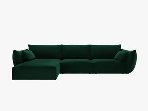 Large Corner Sofa with Deep Seating & Modern Cubic Design W308