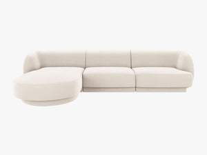 Modular Corner Sofa with Rounded Design & Adjustable Layout W255
