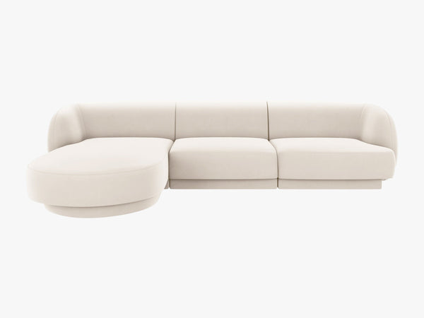 Modular Corner Sofa with Rounded Design & Adjustable Layout W255