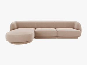 Modular Corner Sofa with Rounded Design & Adjustable Layout W255