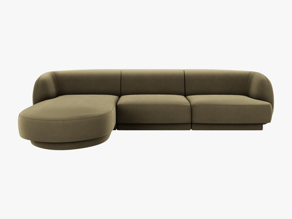 Modular Corner Sofa with Rounded Design & Adjustable Layout W255