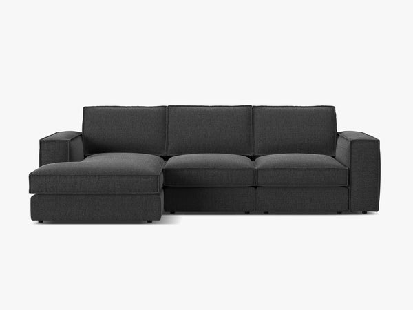 Modern Corner Sofa – L-Shaped Deep Seating Couch with Cushions W284