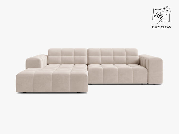 Modern Corner Sofa with Deep Seating & Tufted Design W234