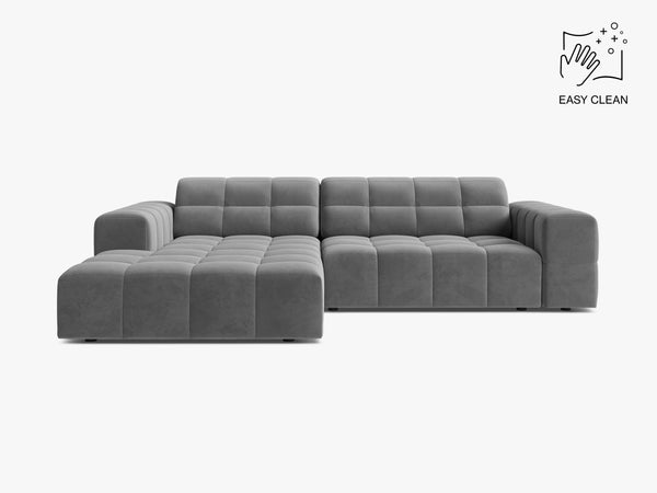 Modern Corner Sofa with Deep Seating & Tufted Design W234