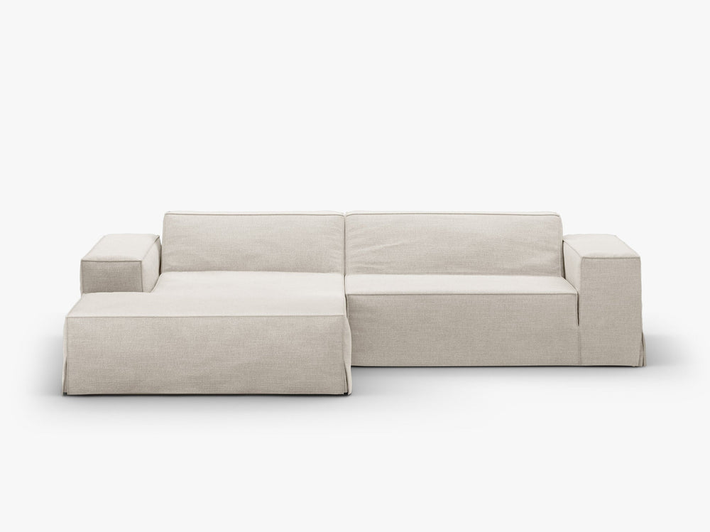 Modern Corner Sofa with Removable Covers – Linen-Effect Modular Couch W224