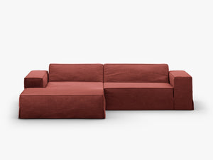 Modern Corner Sofa with Removable Covers – Linen-Effect Modular Couch W224