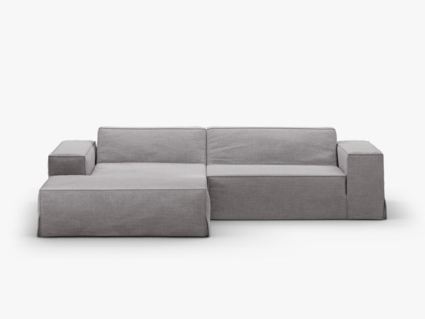 Modern Corner Sofa with Removable Covers – Linen-Effect Modular Couch W224